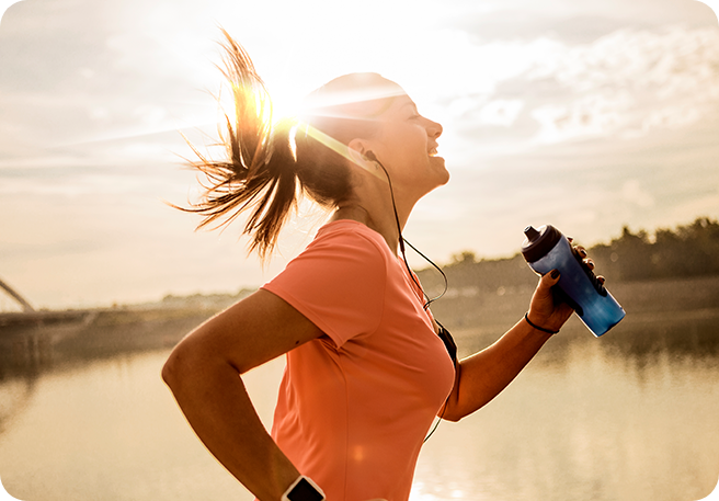 Frau bei Lauftraining Frau bei Lauftraining